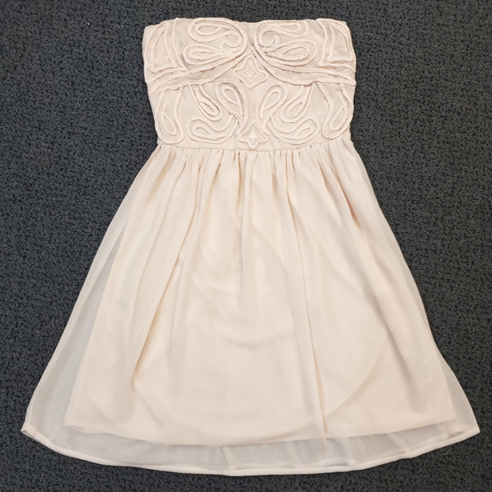 🔸️Light Pink strapless Chiffon dress